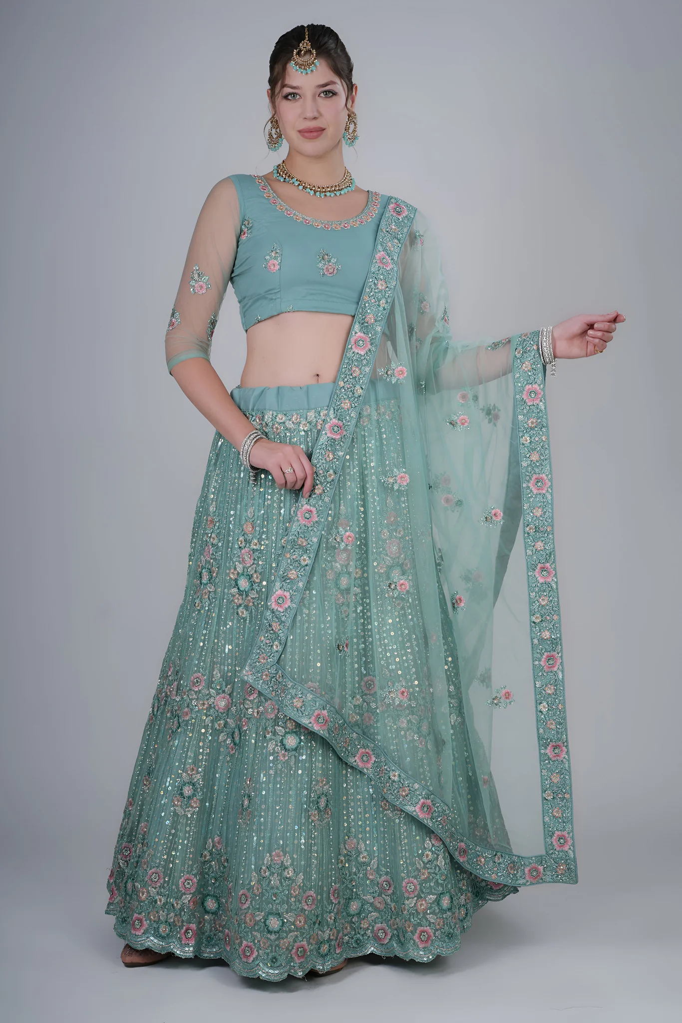 Aqua Blue Lehenga