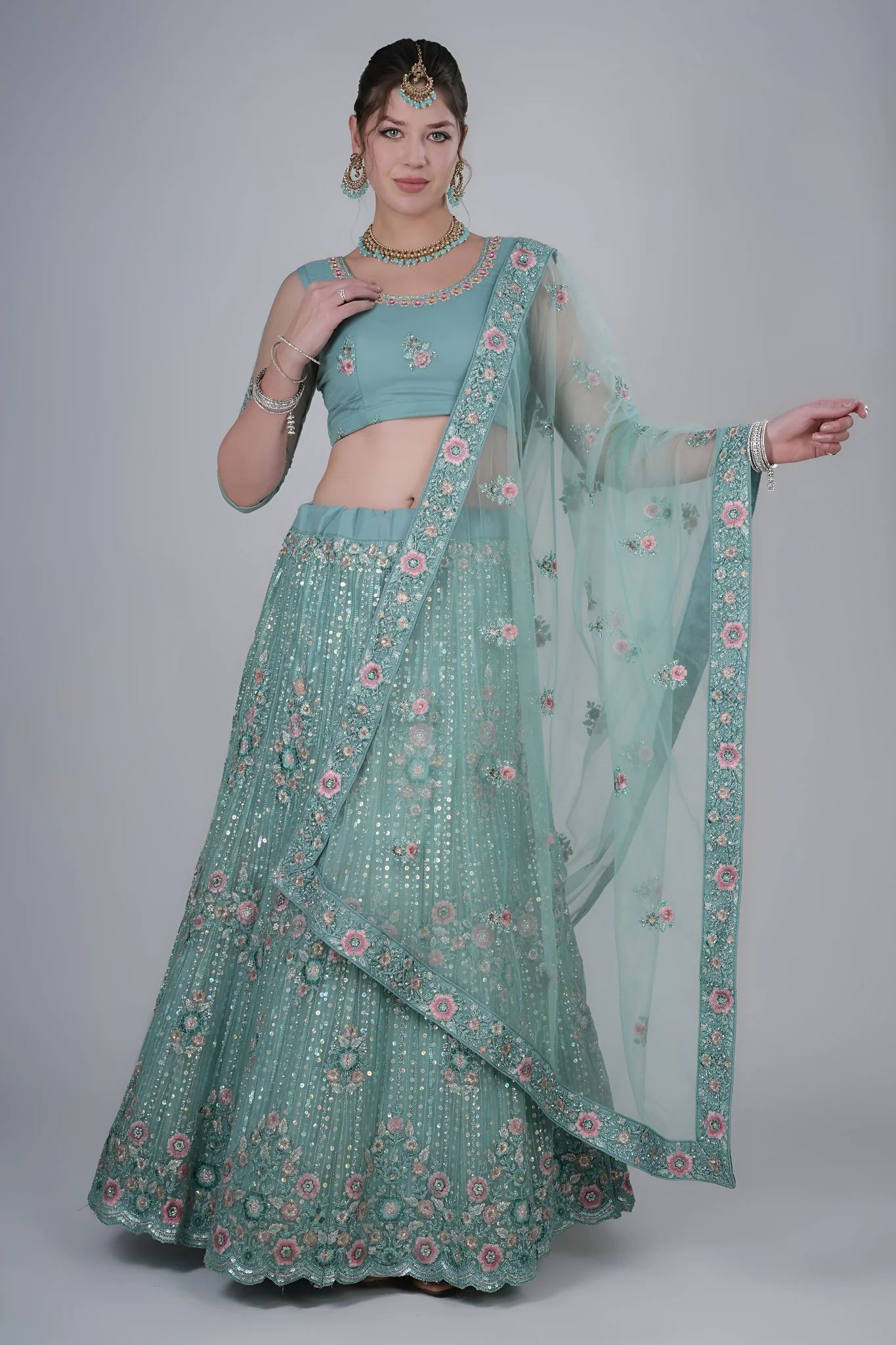 Aqua Blue Lehenga