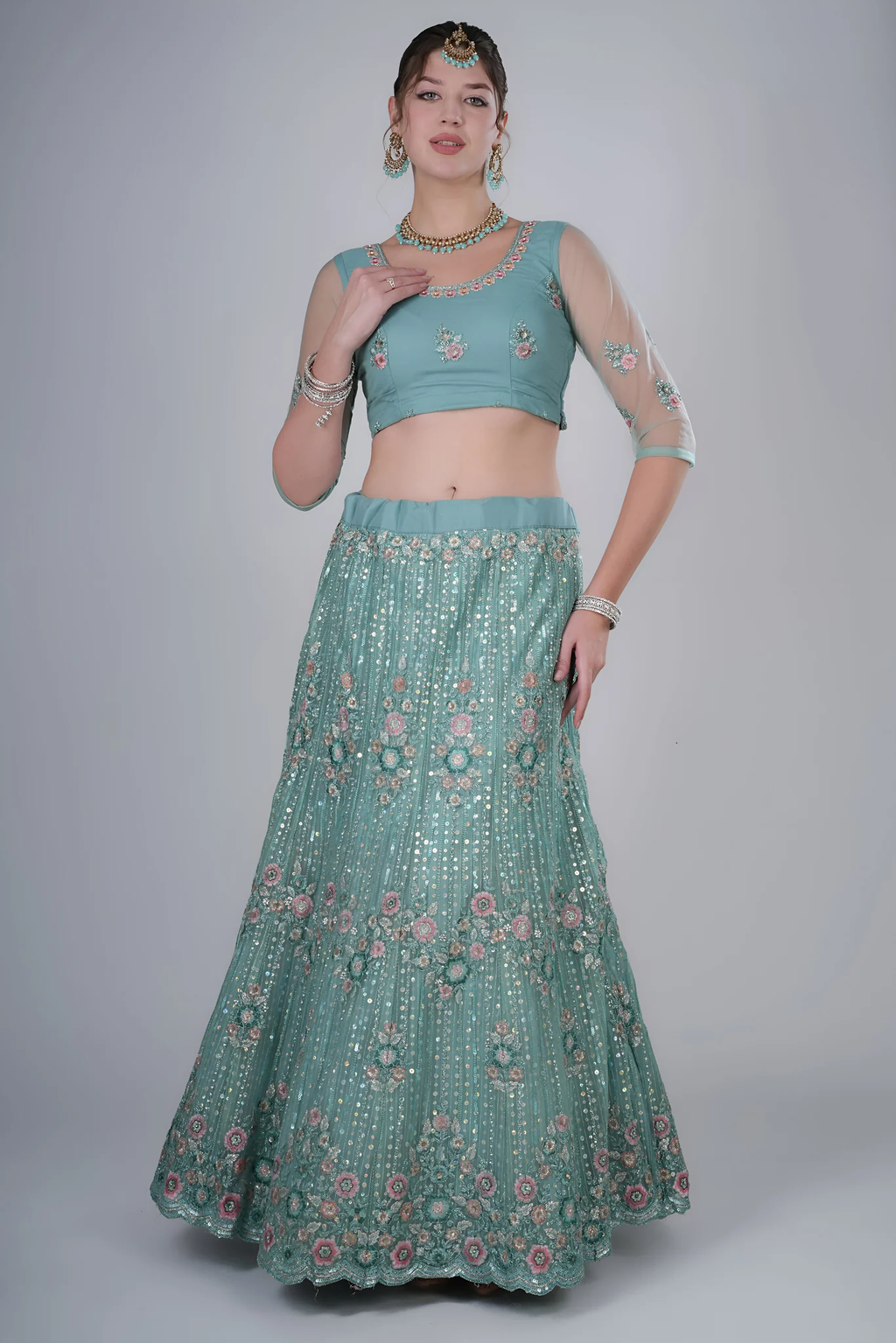 Aqua Blue Lehenga