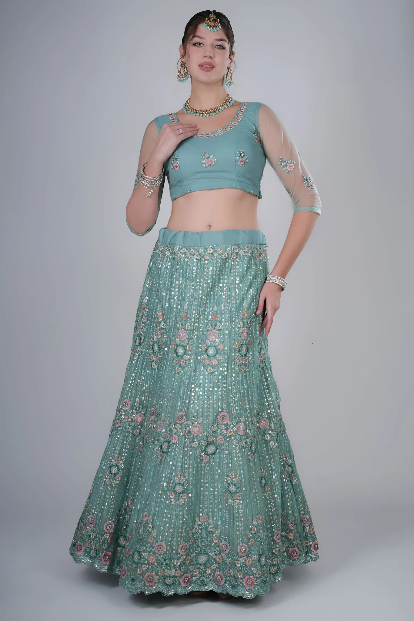 Aqua Blue Lehenga