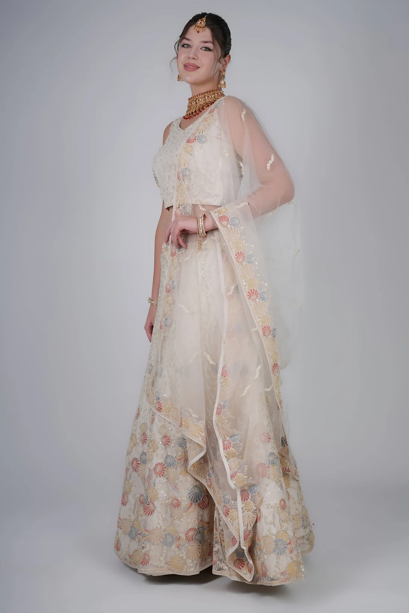 Ivory Beige Lehenga