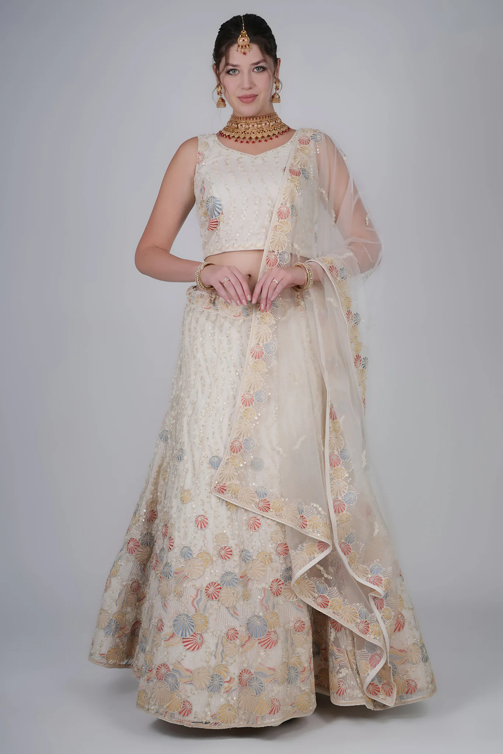 Ivory Beige Lehenga