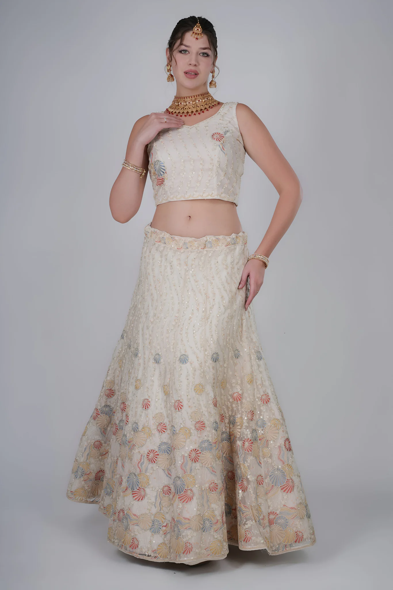 Ivory Beige Lehenga
