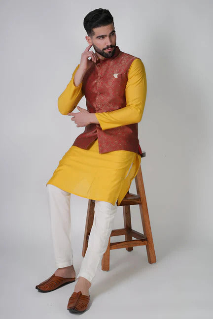 Crimson Royale Nehru Jacket