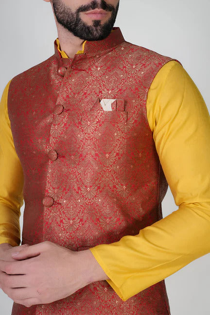 Crimson Royale Nehru Jacket