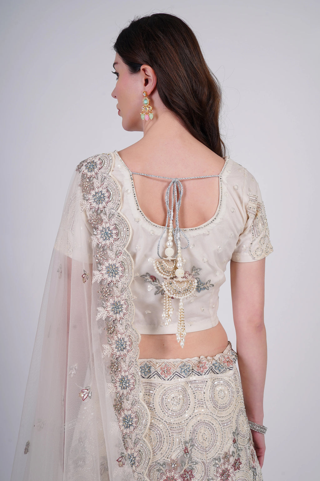 Ivory White Floral Lehenga