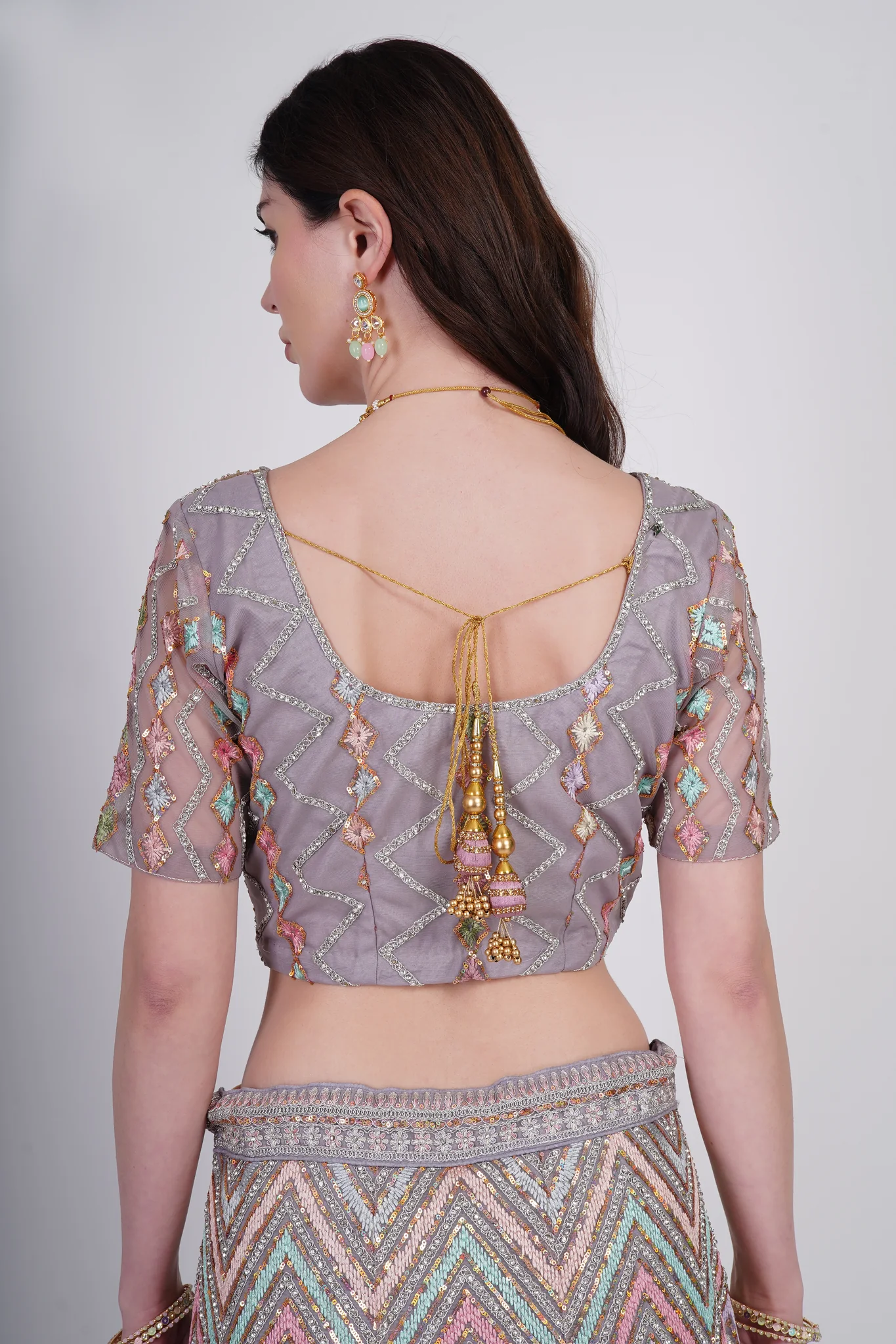 Aurora Chevron Sequin Lehenga