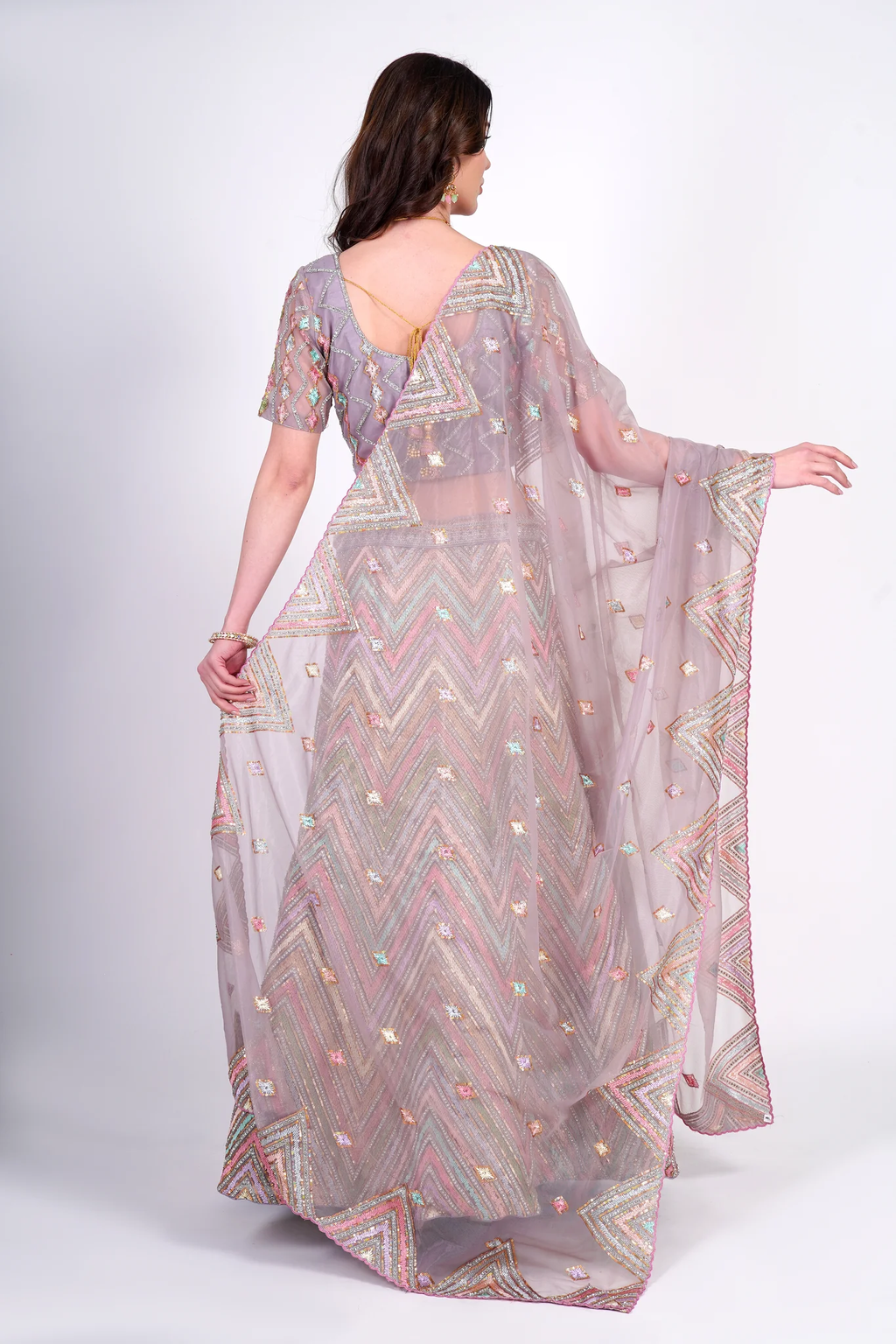 Aurora Chevron Sequin Lehenga