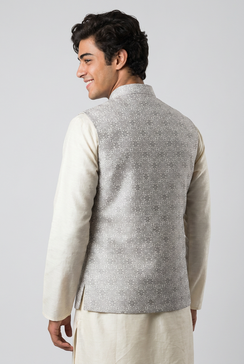 Ivory Crest Nehru Jacket